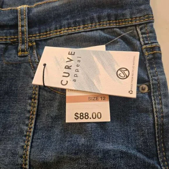 Curve Appeal Curve Creator High Rise Wide Leg Denim Jeans Womens 12/31 NEW - Picture 3 of 5